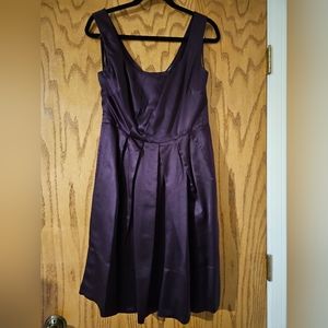 Banana Republic 100% Silk Dress Sleeveless Eggplant Color Lined Size 10